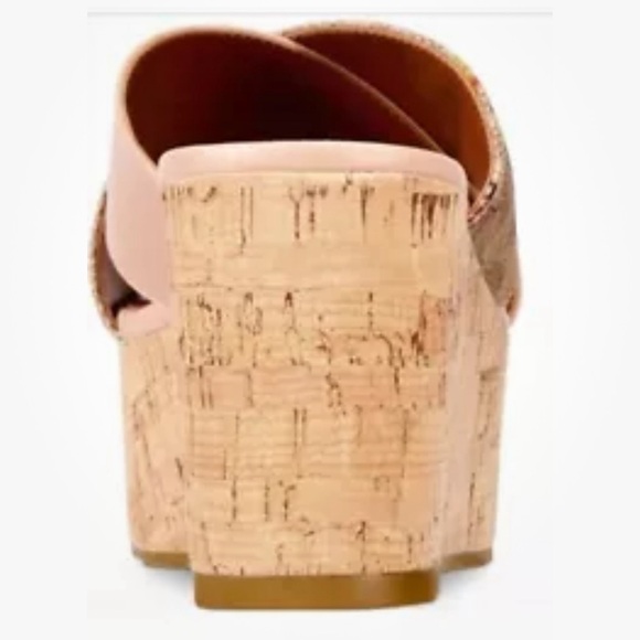 Wedge Sandals tan pale blush crisscross leather - Picture 3 of 11